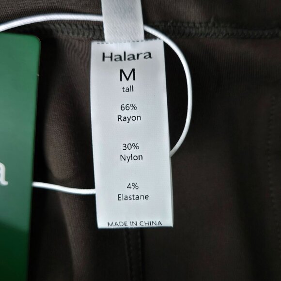 Halara Flare Work Pants M Green High Waisted Dressy Minimalist Pull On Trousers - Picture 9 of 12